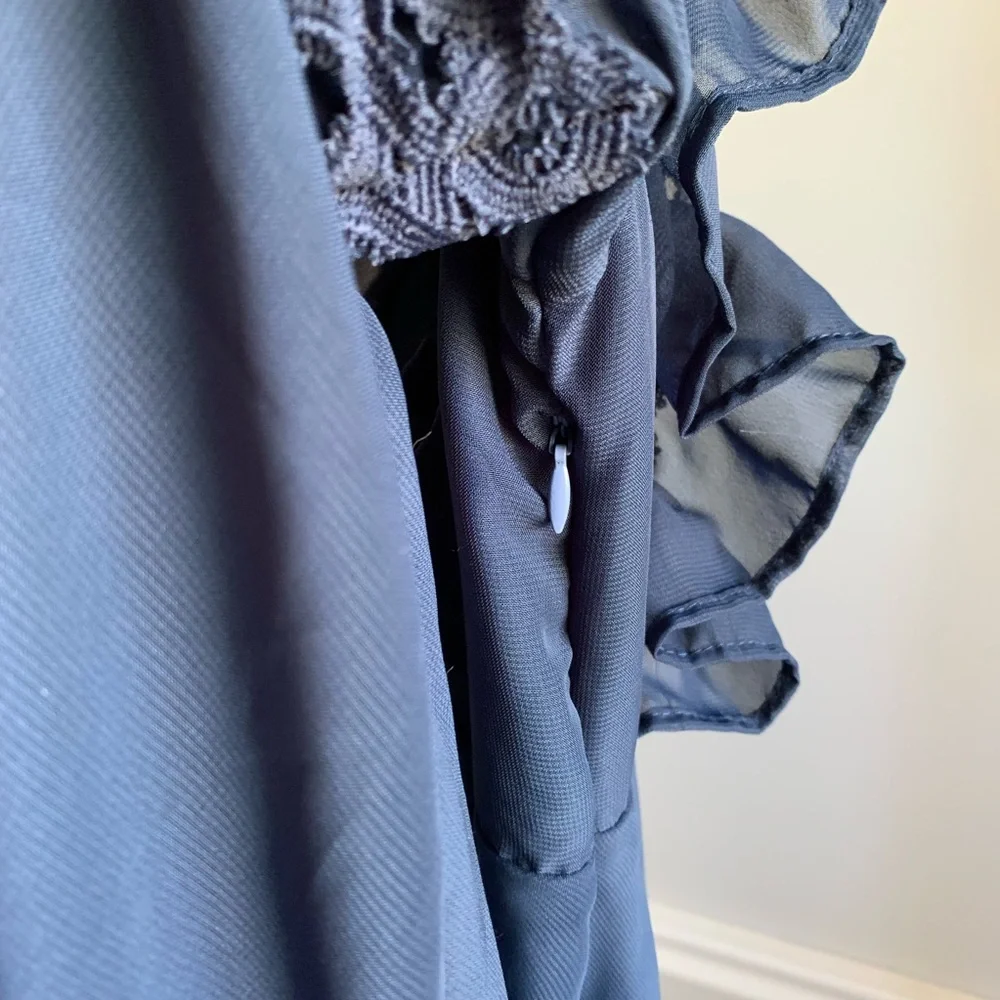 Navy Ruffled Dress - Picture 3 of 3